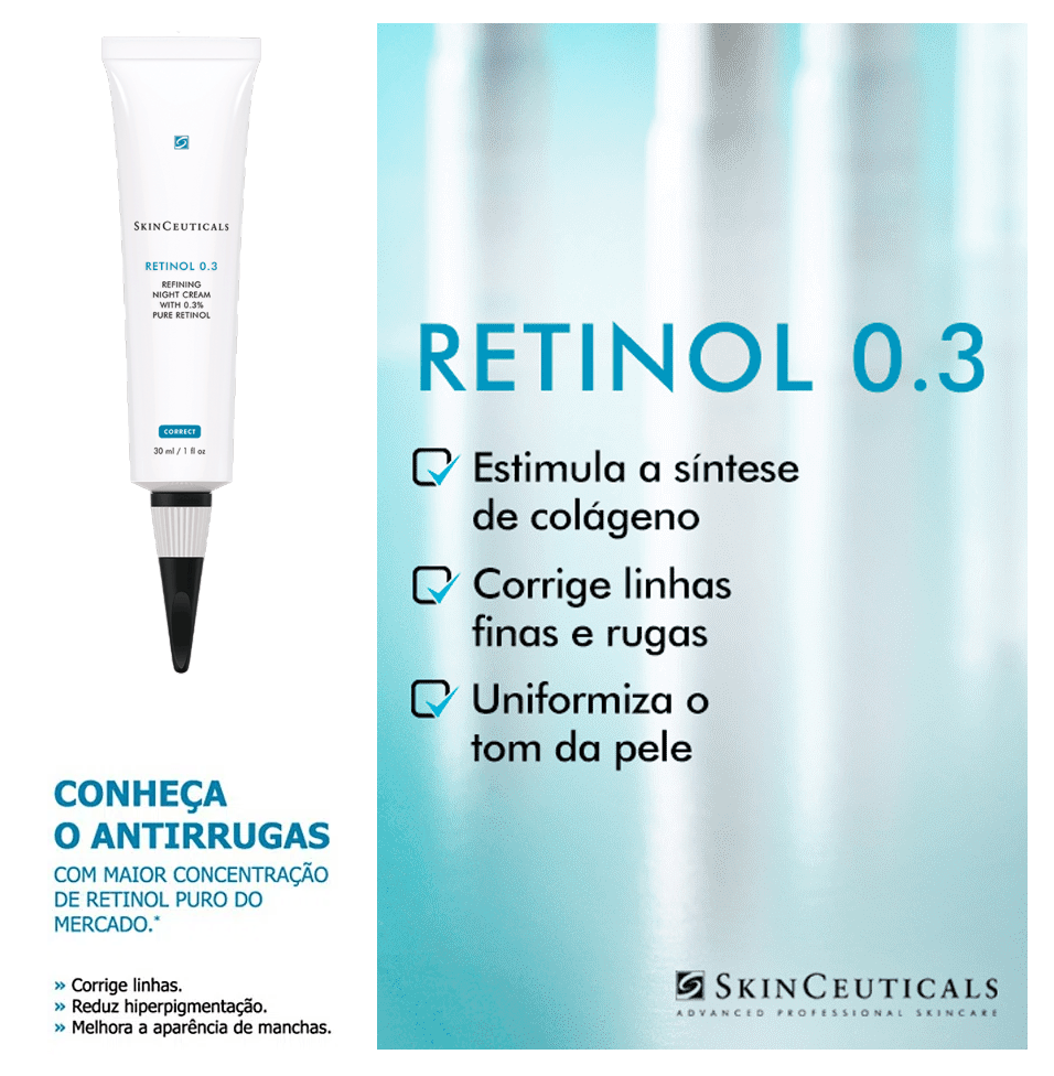 Retinol 0.3 SkinCeuticals Rejuvenescedor Facial 30ml